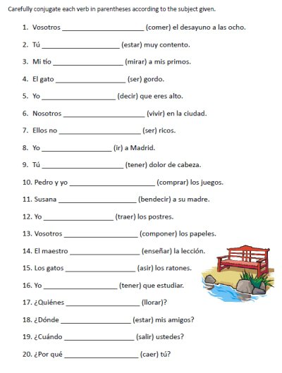 Go Verbs Worksheets â Printable Spanish